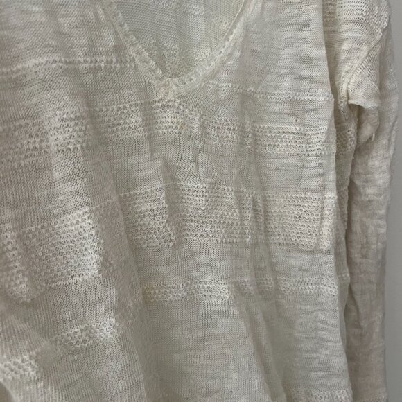 Rebecca Taylor High Low V Neck Cream Light Sweater - Picture 2 of 4